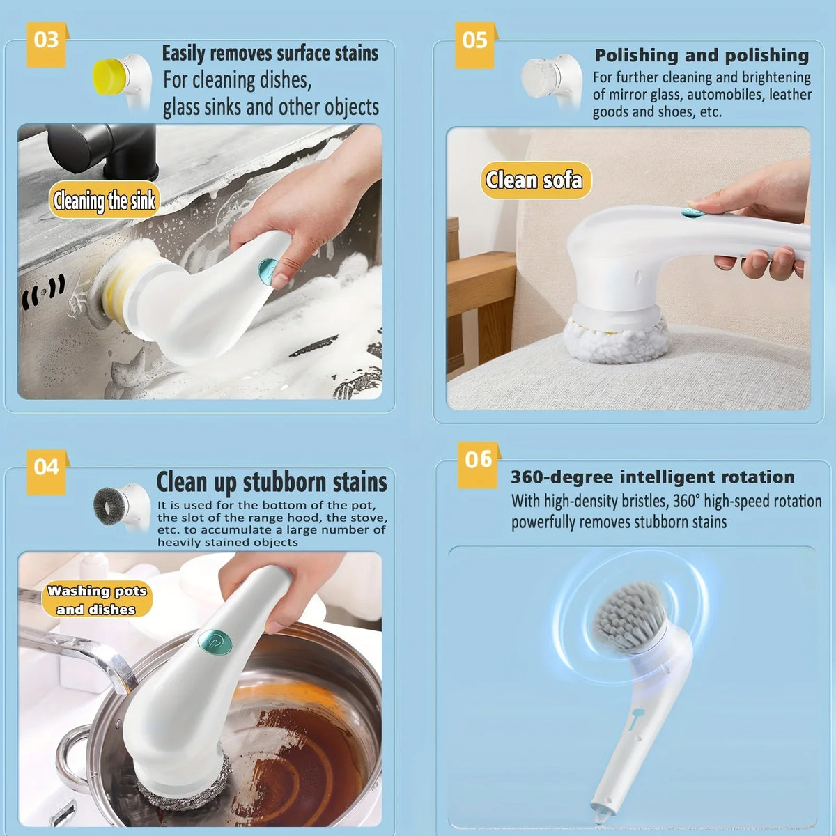 Brosse Électrique de Nettoyage 5-en-1